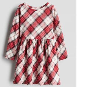 H&M Kids Girls Plaid Cotton Dress NWT